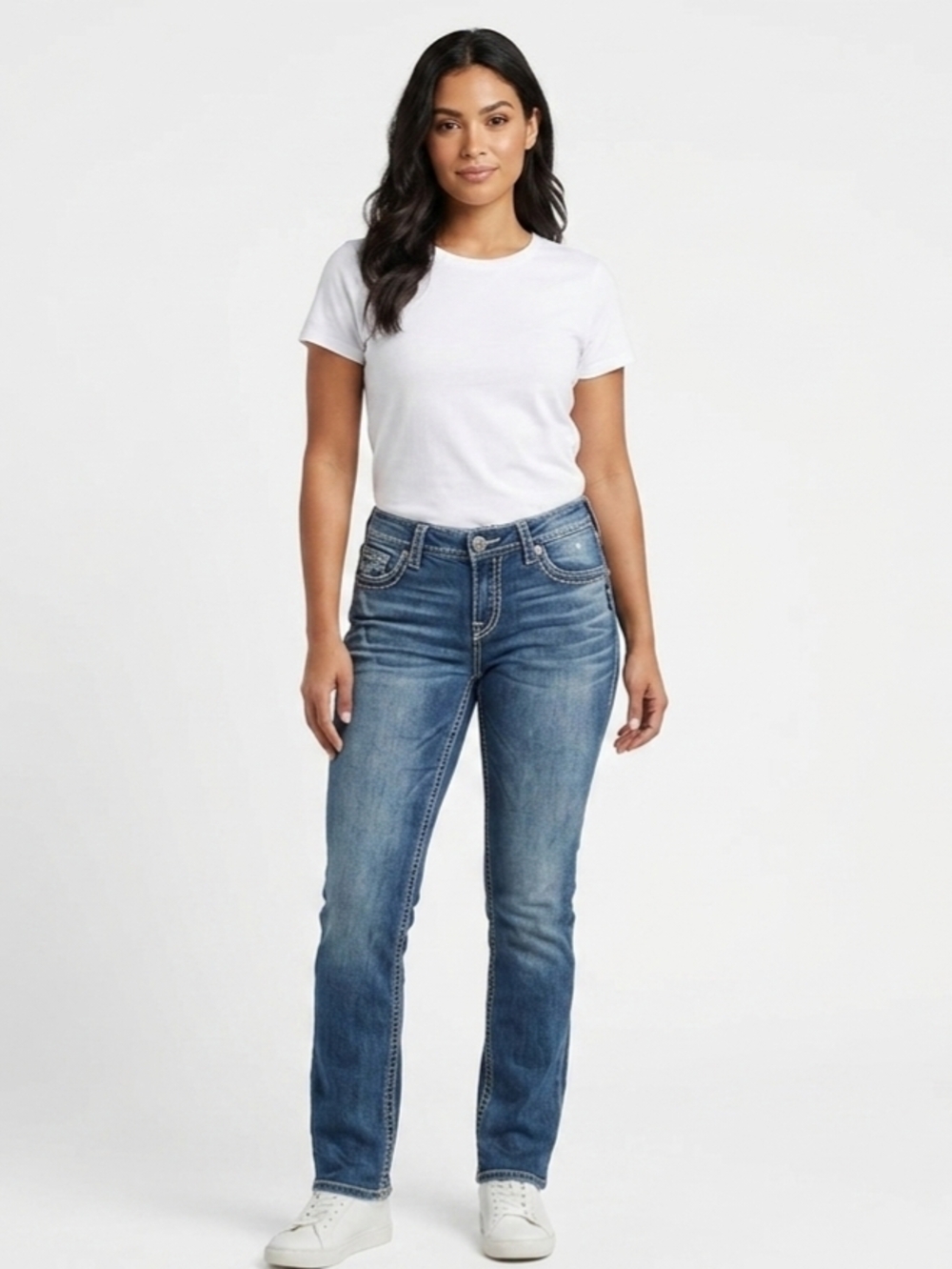 ​Silver Jeans Co. AIKO Mid Straight Jeans Women's W31 L32 Classic Stretch
